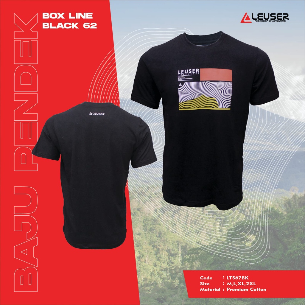 KAOS/TSHIRT/BAJU/KAOS PDK LEUSER BOX LINE BLACK 62/LTS67