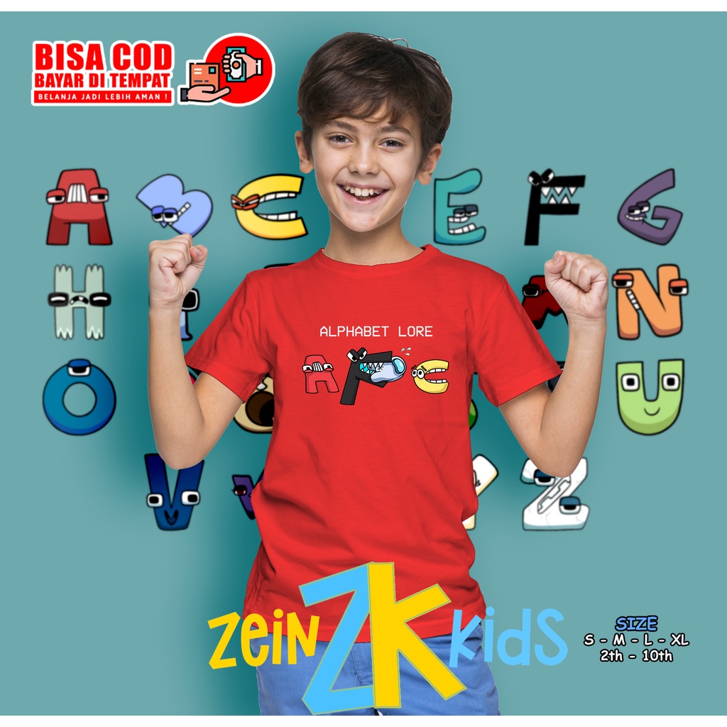 Kaos Anak Alphabet Lore Among Us / Kids T Shirt Alphabet Lore