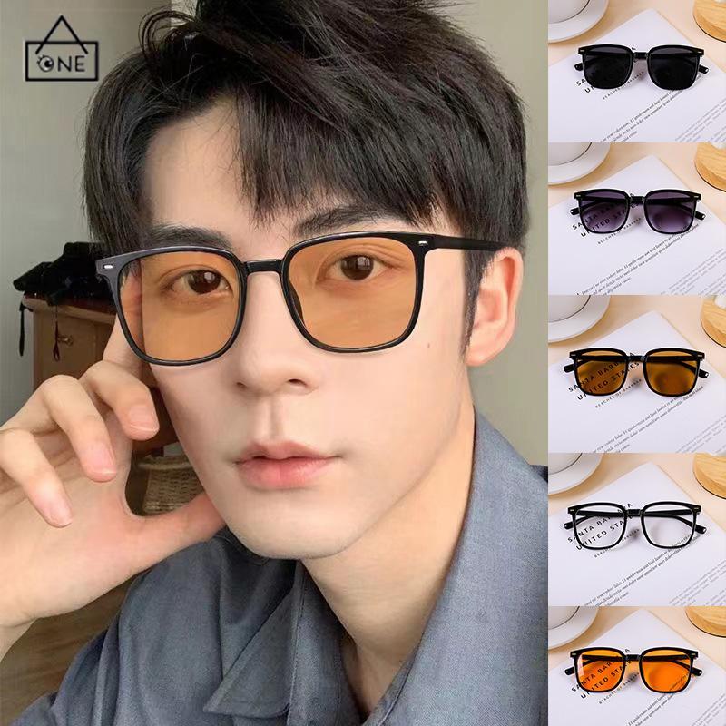 COD❤️Kacamata Hitam Anti Radiasi Kacamata Korea Fashion Retro Bingkai Hitam Sunglasses Untuk Wanita/Pria-A.one