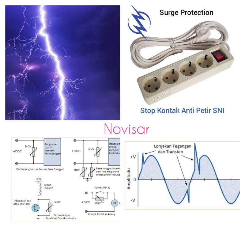Anti petir stop kontak surge protection