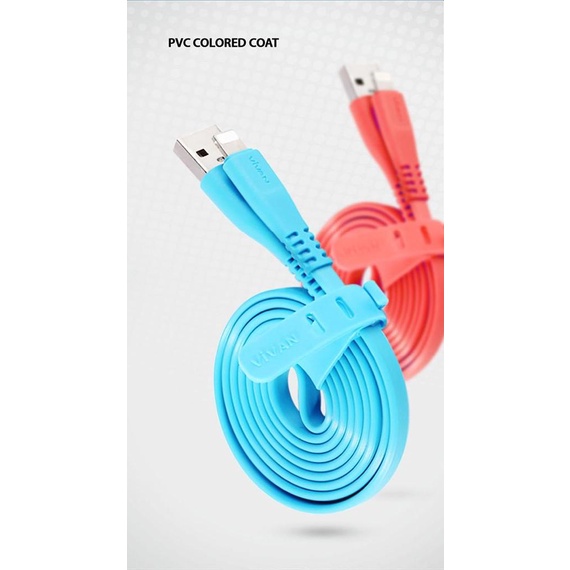 Kabel Data Iphone Lightning Vivan CSL-100S Garansi Resmi 2.1A For Iphone 5 6 6s 6+ 7 7+ 8 8+ X Xs Xr murah , awet dan Berkualitas