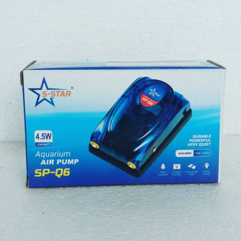 mesin aerator airpump 2 lubang SEA STAR SEASTAR S-STAR SP Q6 / SP AP Q6 air pump aquarium mesin gelembung udara akuarium