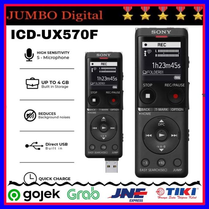 Voice Recorder Sony ICD-UX570F IC Audio Recorder - Black UX570