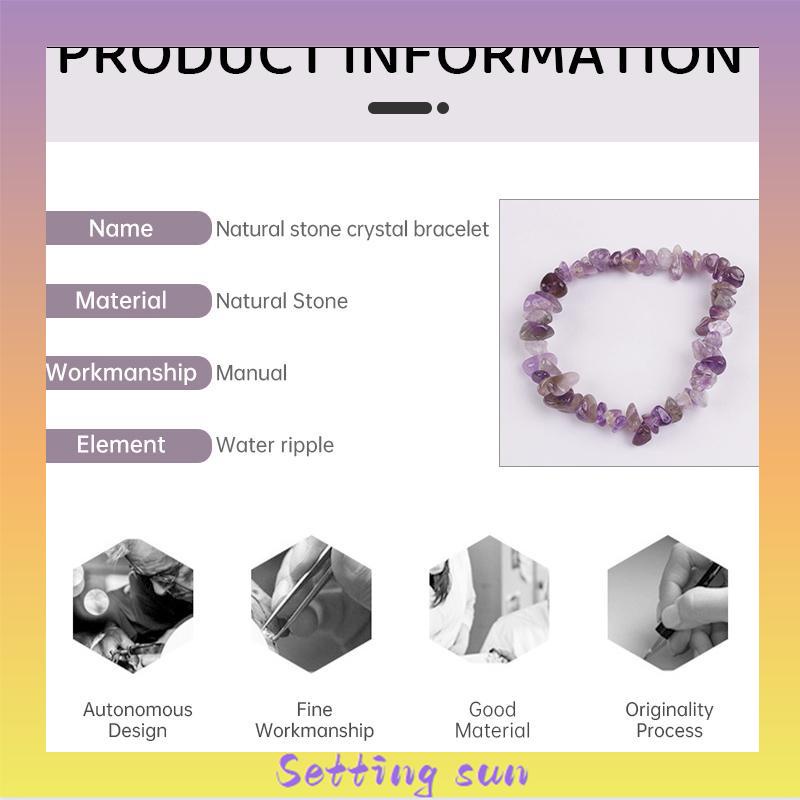 Gelang Kristal Batu Alam aksesoris fashion Korea Untuk Wanita TN