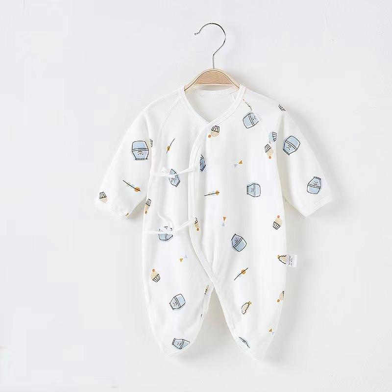 KFCAT Baju Pakaian Jumpsuit Romper Sleepsuit Kimono Bayi Lengan Panjang Unisex Katun Motif Import Style 3-9 Bulan