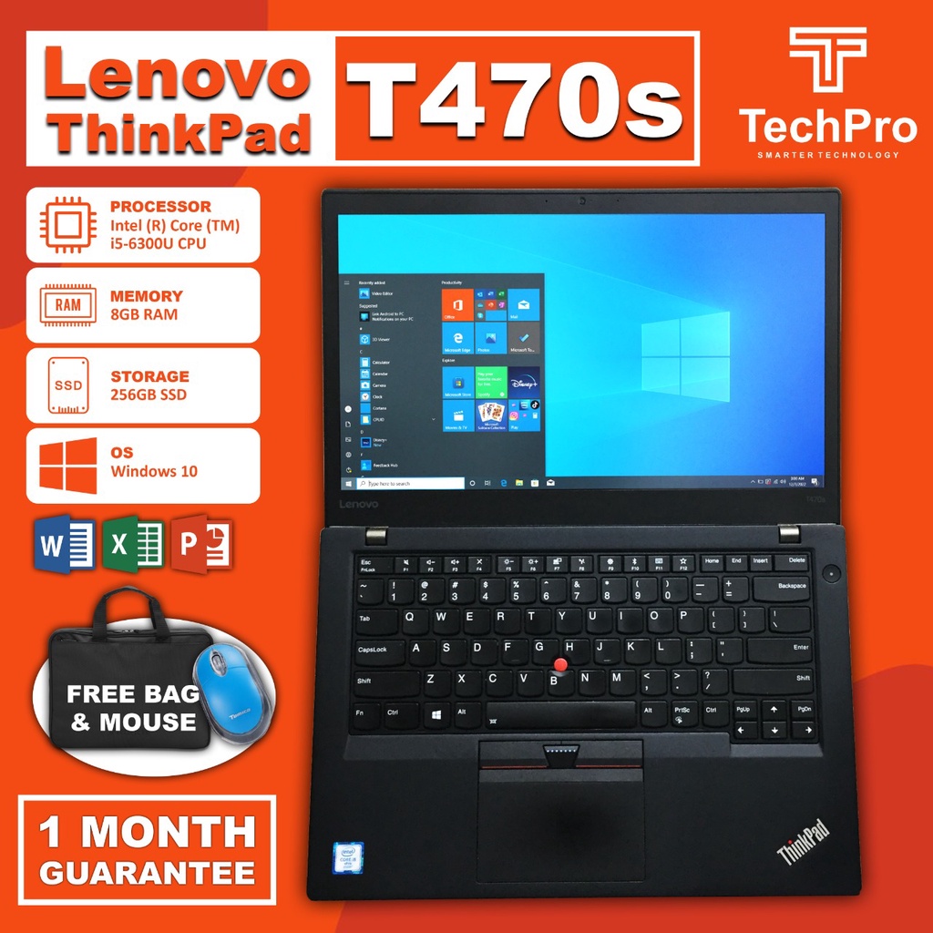 Laptop Second Lenovo Thinkpad T470s Touchscreen i5 Gen 7 Ram 8 SSD 256 Built Up