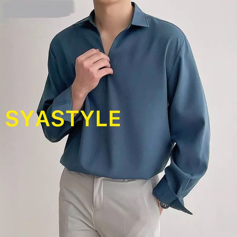 Kemeja premium Korea pria, kemeja hitam, kemeja putih, kemeja Korea