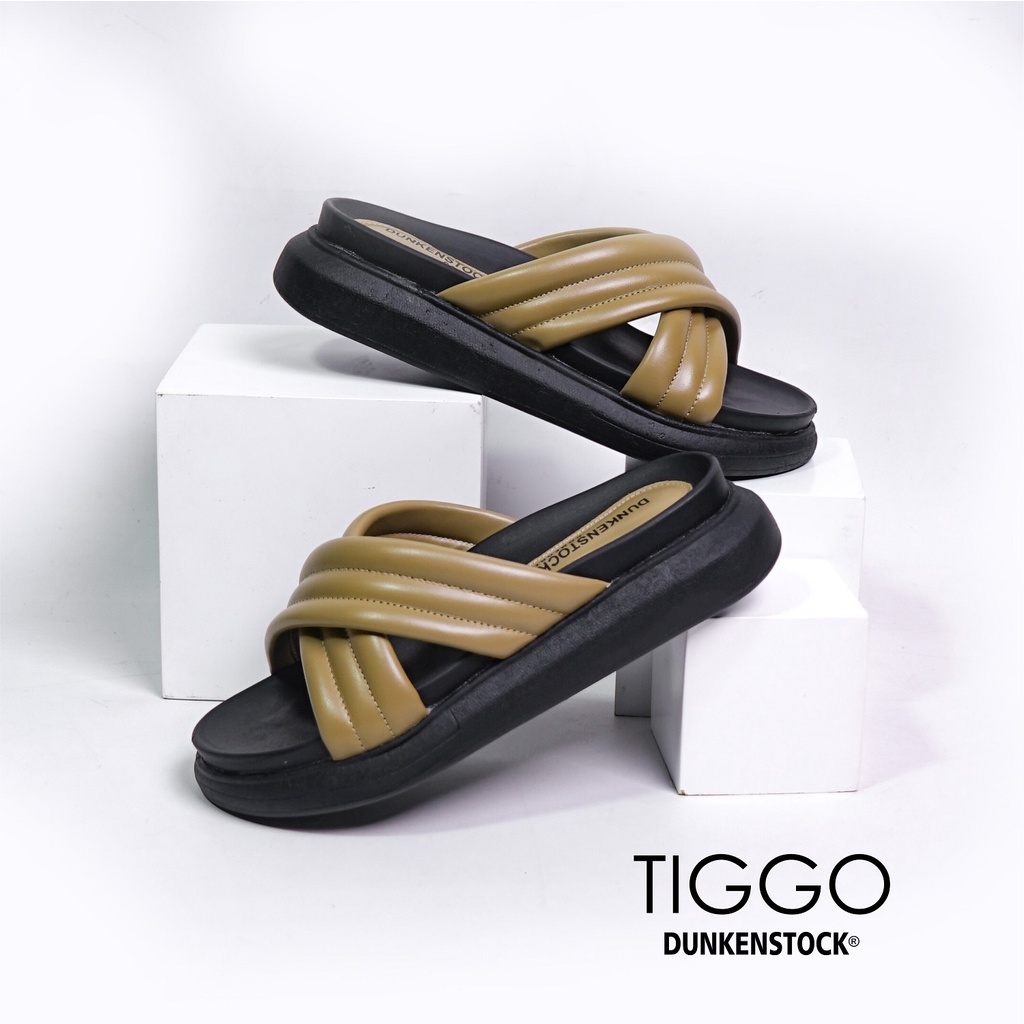 Dunkenstock Tiggo Sandal Selop Wanita Model Silang Sendal Slop Cewek Terbaru Size 36-40