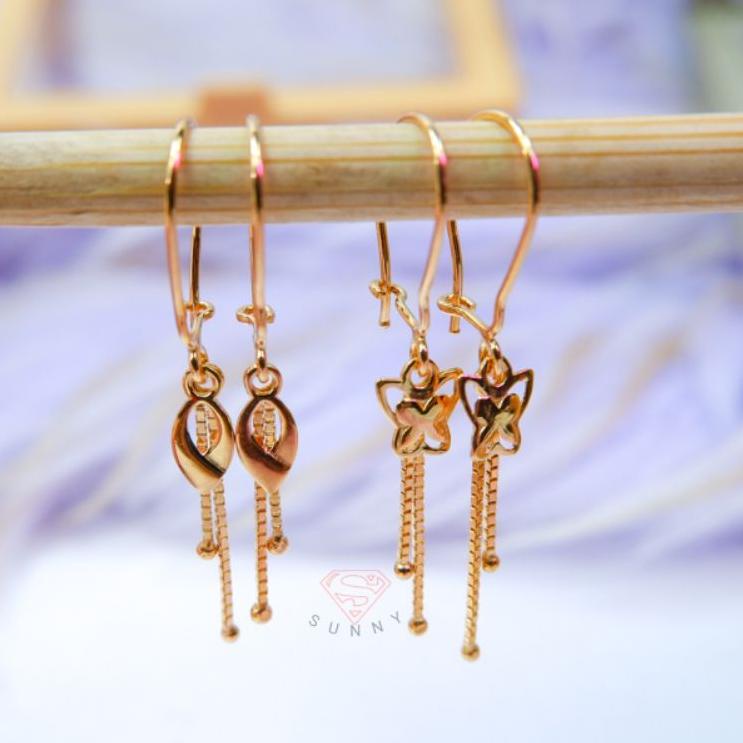 Dapatkan Buruan Anting italy panjang emas asli 300%