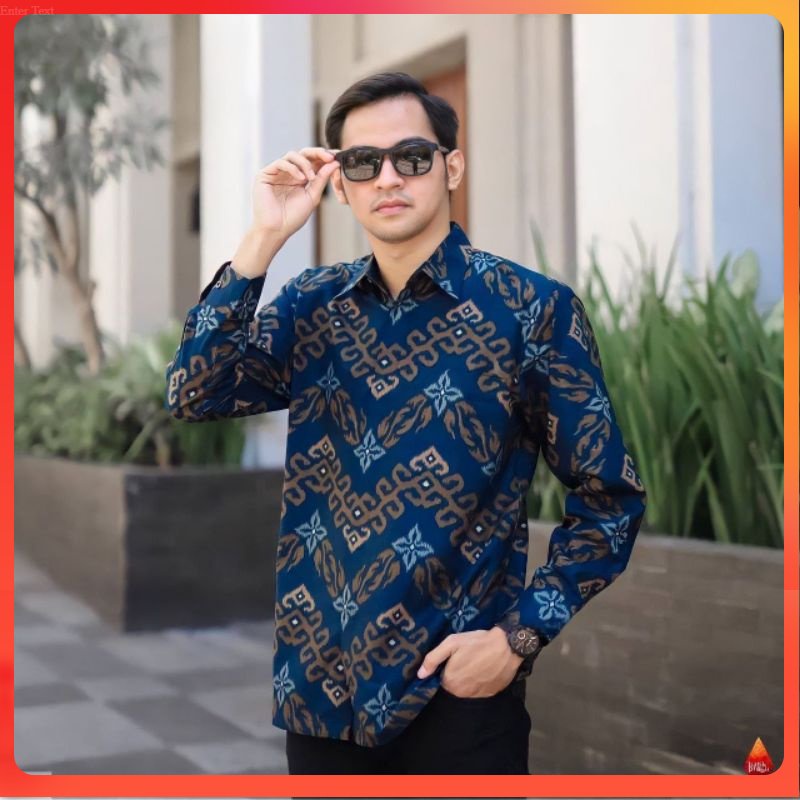 Kemeja Batik Pria Lengan Panjang Modern Batik Pria Kantor Size M L XL