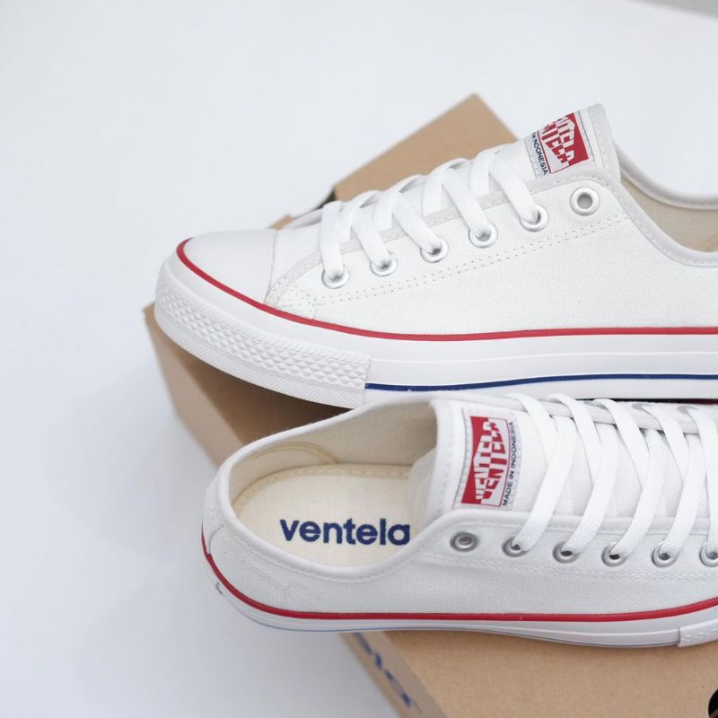 Sepatu Ventela 70s Ethnic White Low Original