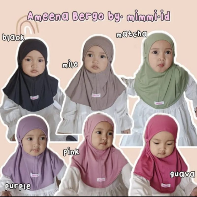 BERGO AMEENA ANAK / BERGO ANAK / JILBAB ANAK / HIJAB ANAK / BERGO JERSEY ANAK / KERUDUNG ANAK / JILBAB BAYI / BERGO BAYI