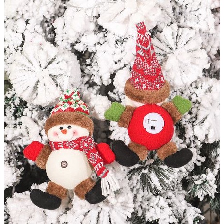 CD 21-22 Boneka Santa Snowman Dekorasi Gantungan Hiasan Pohon Natal