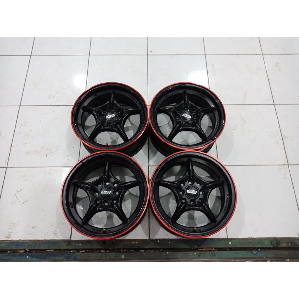 Jual Velg mobil JDM type Mugen RNR ring 15 Lubang 4 100x114 Black Brio