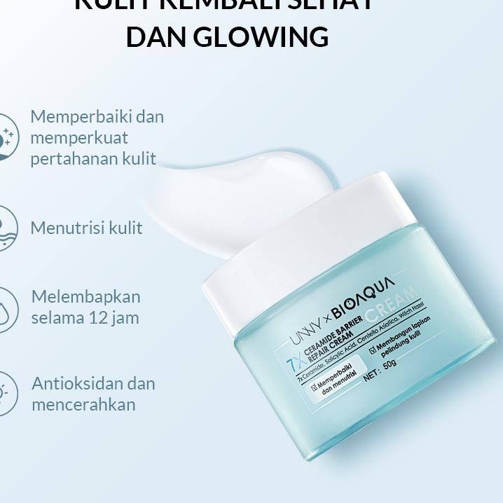 [PRODUK VC8TP] 【BPOM】BIOAQUA 7X Ceramide Skin Barrier Repair Moisturizer Cream 50g Pelembab Wajah Cr
