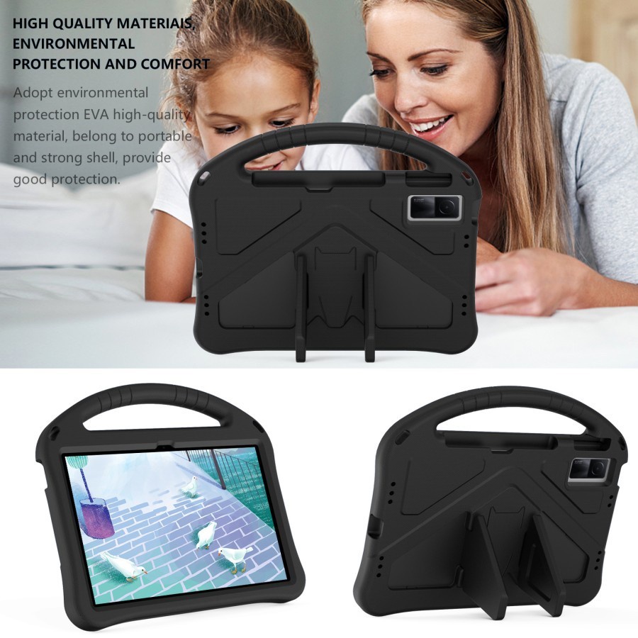 XIAOMI REDMI PAD 2022 COVER KIDS CASE STANDING KIDS STAND CASING ANAK SOFTCASE - BLACK, REDMI PAD