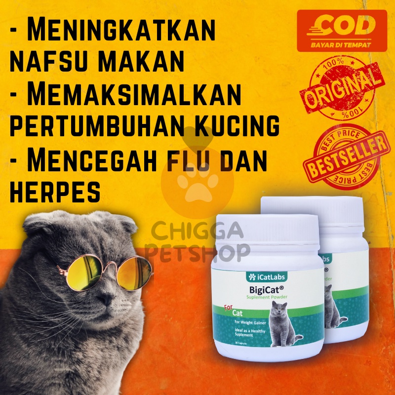 Bigicat - Vitamin / Vit / Obat Kucing Anak Kitten Hewan Penambah Nafsu Makan Berat Badan Penggemuk G