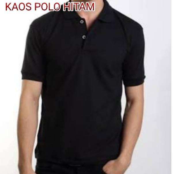 ↟ KAOS POLO HITAM - KAOS HITAM POLOS - KAOS LAKOS HITAM - POLO SHIRT ⇐