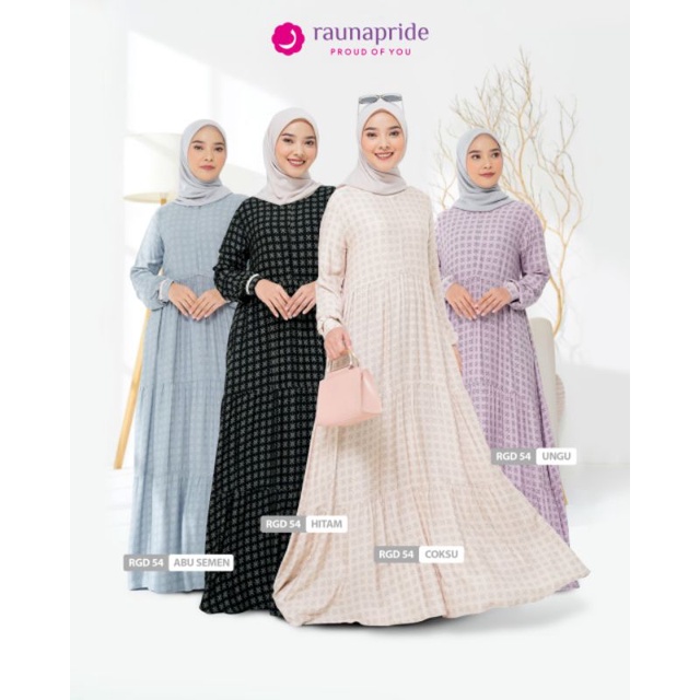 Gamis Dress Rauna RGD 54 Busui Rayon Premium Adem Nyaman Dipakai