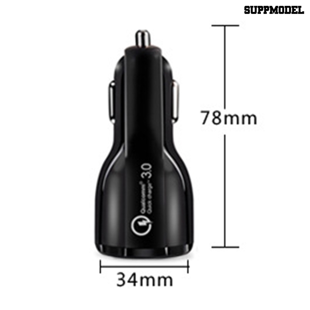 [Auto] Charger Mobil 3.0QC Dengan Cahaya Biru Dual Port Stabilitas Tegangan Tanpa Pemanas USB Charger Adaptor Mobil Untuk Mobil