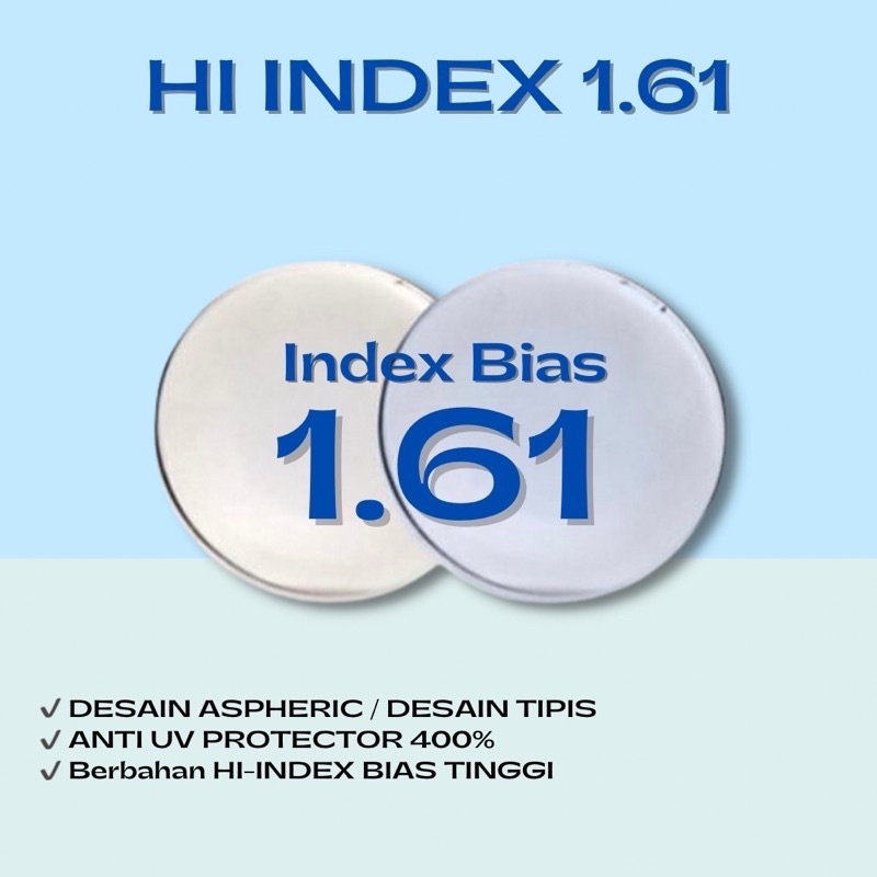 MOKUGLASSES Lensa Blueray dipertipis HI INDEX 1.61