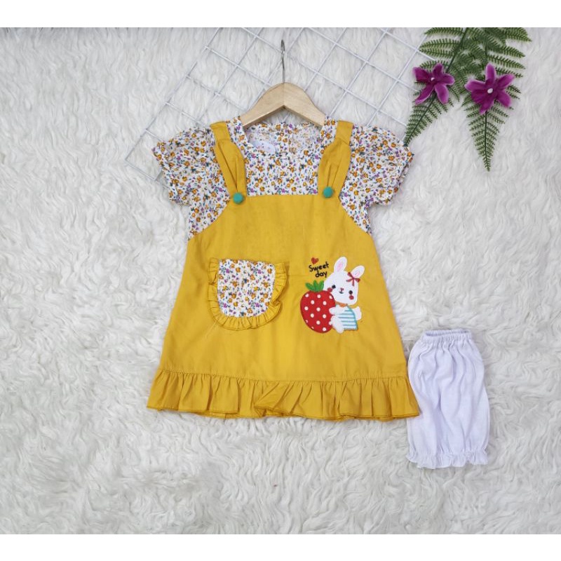 baju bayi perempuan set Dress bunny sweet