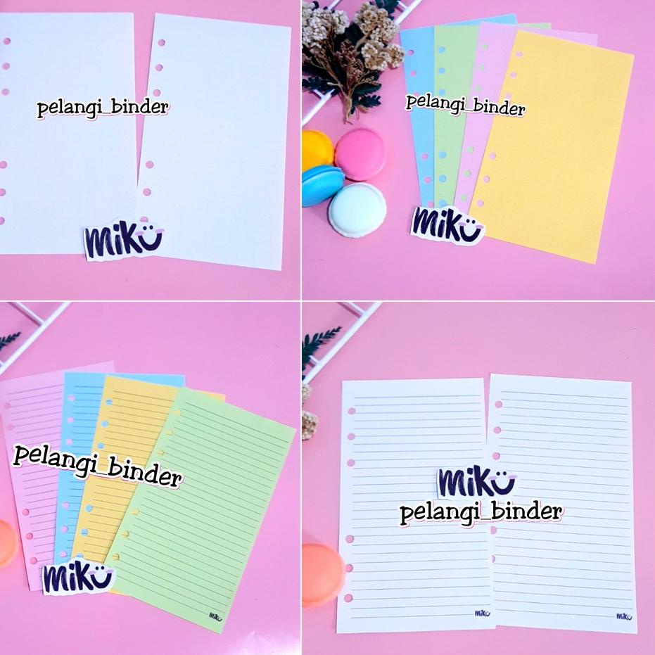 

[C[26 ㊛] [A6] isi binder loose leaf garis polos ukuran A6-murah