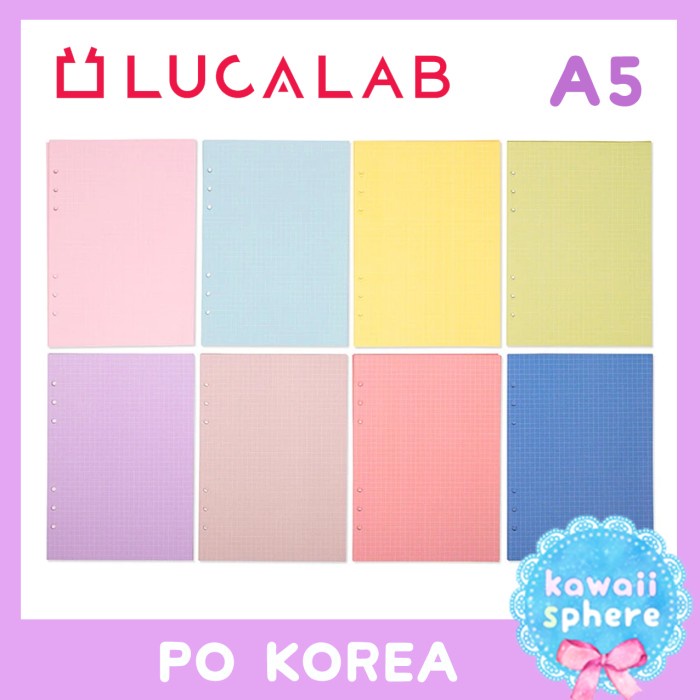 

LUCALAB A5 REFILL COLOR GRID NOTE REFILL RING BINDER KOREA