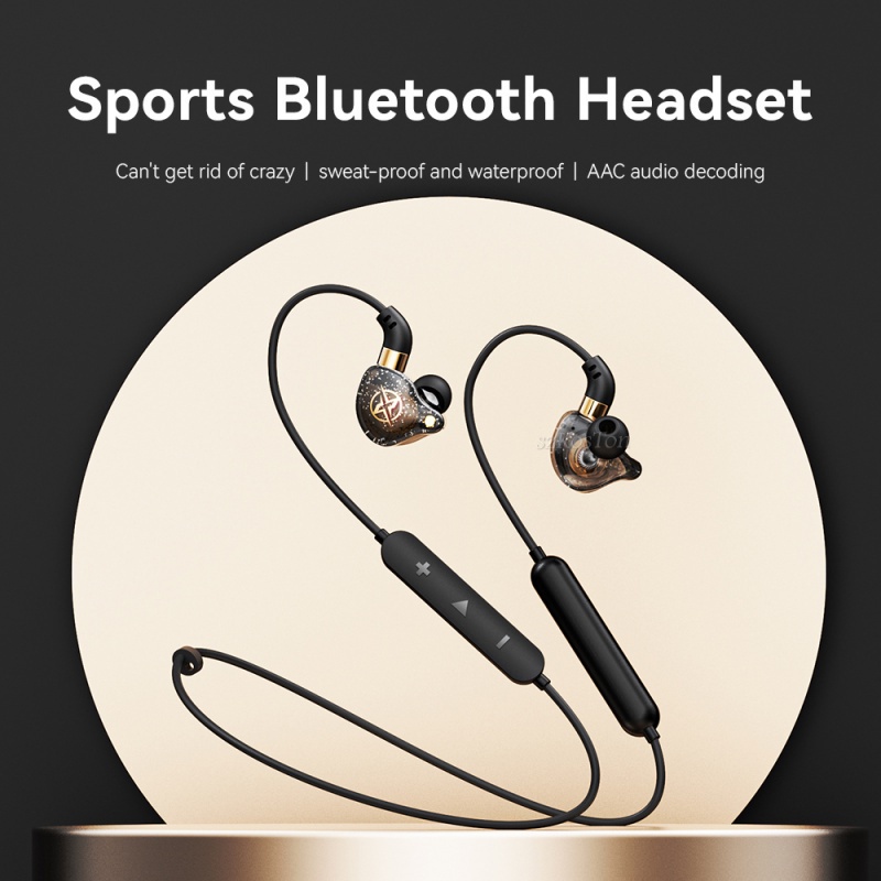 BX-02 Earphone Bluetooth Tahan Air Olahraga yang dipasang di Leher dengan Mikrofon HiFi Subwoofer Stereo Wireless Earphone