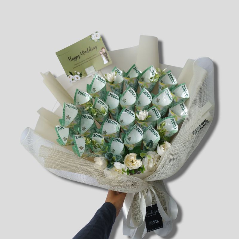 Money Bouquet / Buket Uang 25 Lembar / Bouquet Artificial / Bunga Palsu / Bouquet Anniversary / Buke
