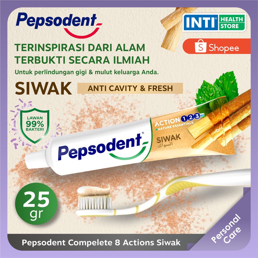 Pepsodent | Pasta Gigi Siwak Complete Action 150gr | Pasta Gigi Siwak - 150G + 25G