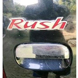 emblem stiker STICKER mobil toyota LOGO RUSH / ALL NEW RUSH plat keras merah + PLATINUM SILVER