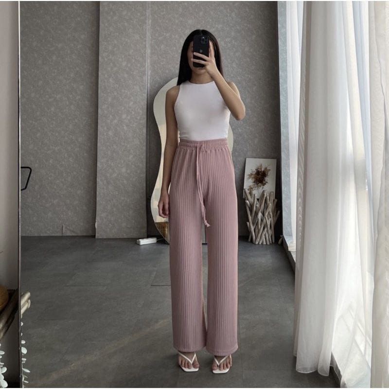 Hornet Knit Loose pants Celana Kulot Knit Wanita Celana Kulot Highwaist Cullote Knit Pants