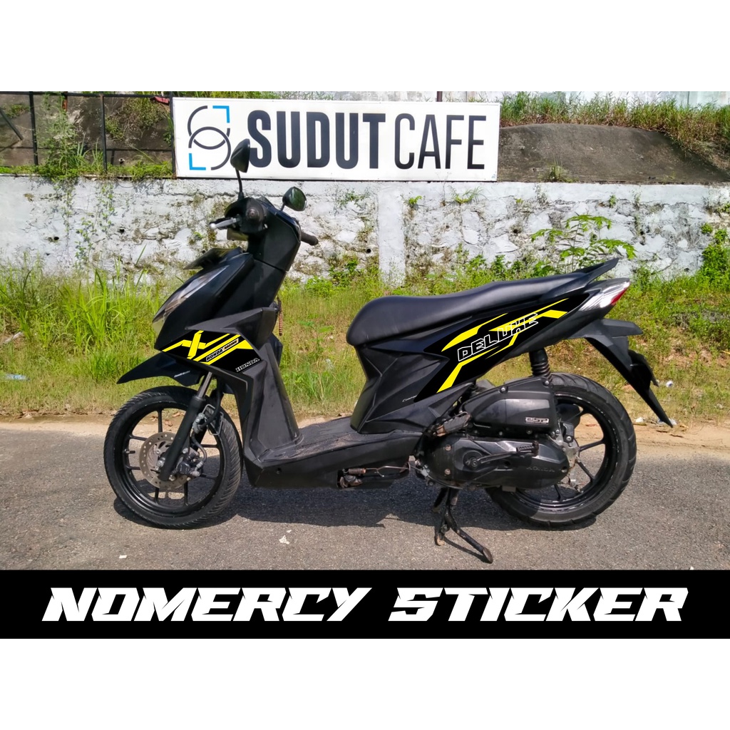 STRIPING/STICKER BEAT DELUXE 2020 WARNA HITAM LIS KUNING