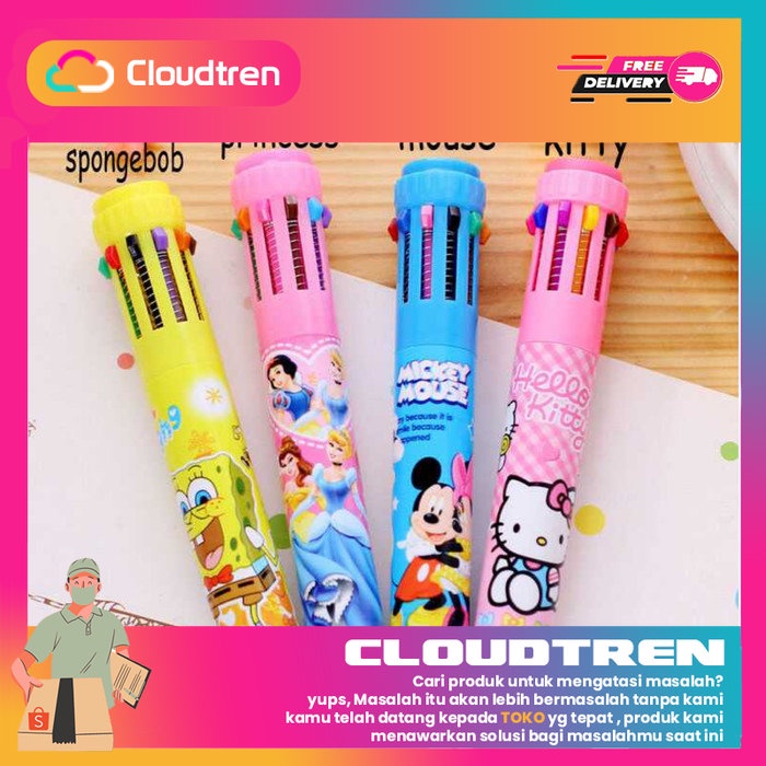 

Bolpen Pena Multi Warna 10 in 1 Gambar Kartun Anak - RANDOM ( acak )