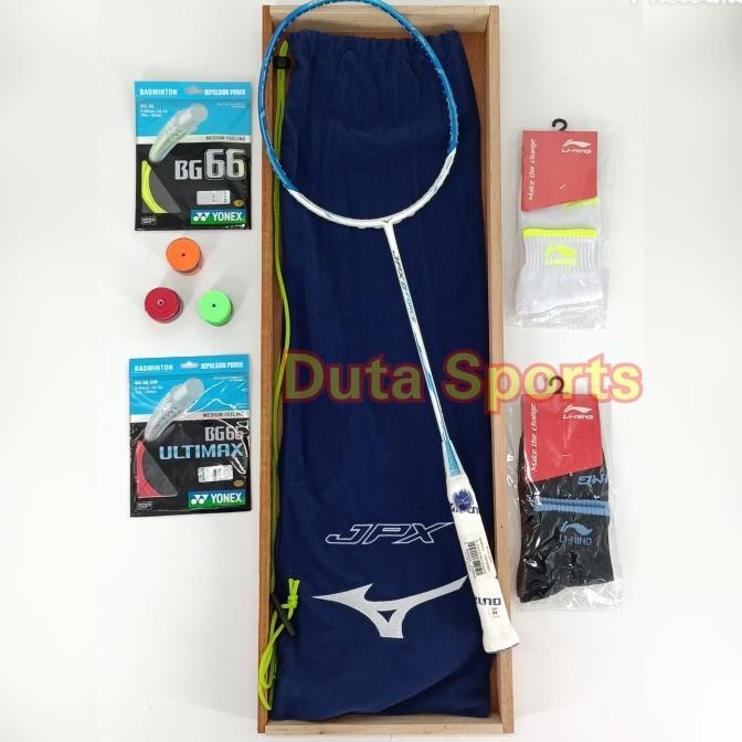 RAKET MIZUNO JPX 8 FORCE + SENAR YONEX + PASANG