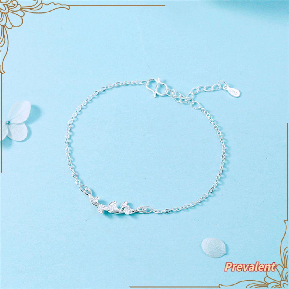 Preva Daun Gelang Perak Aksesoris Fashion Perhiasan Ginkgo Daun Liontin Gelang Pasangan