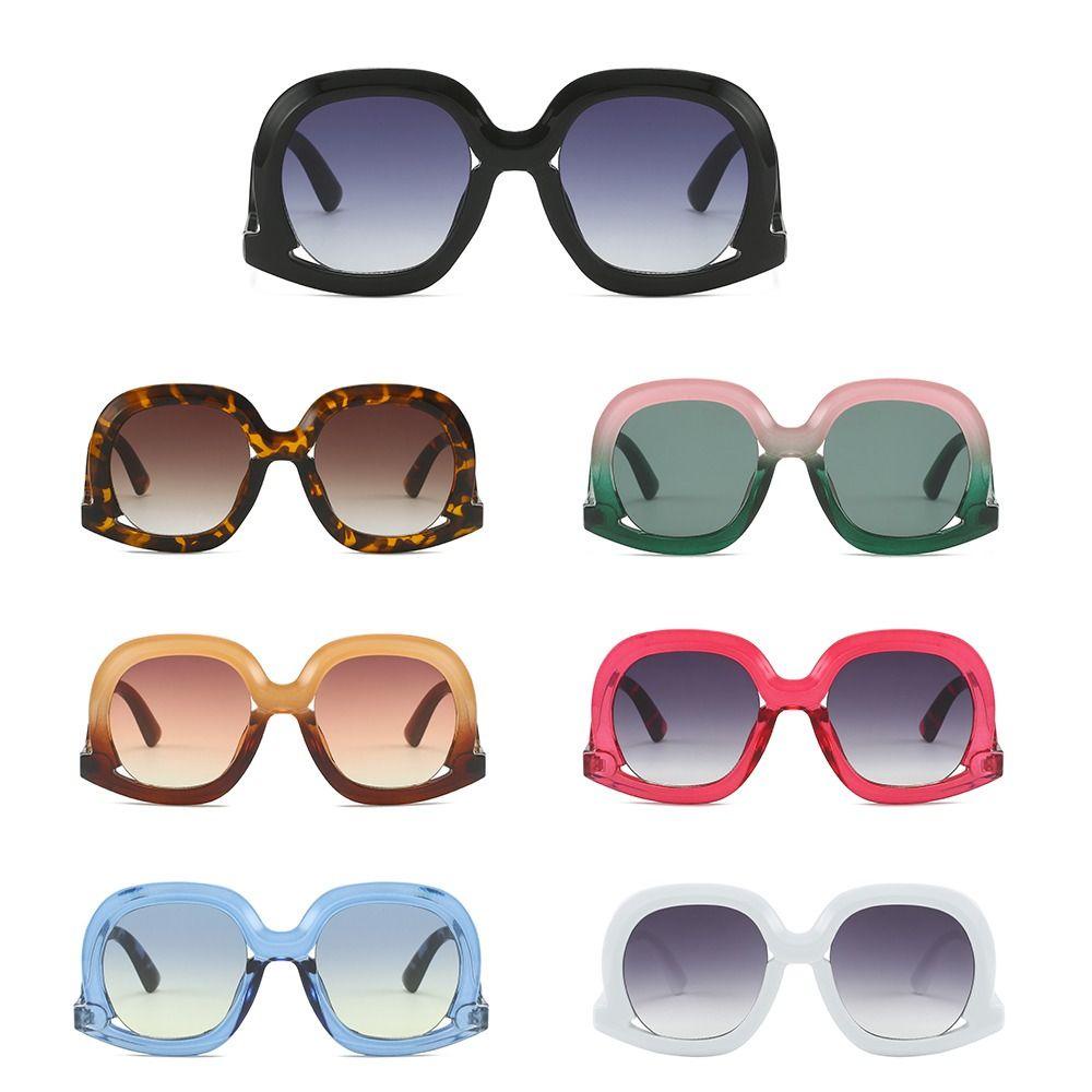 Kacamata Oval TOP UV400 Punk Leopard Shades Eyewear