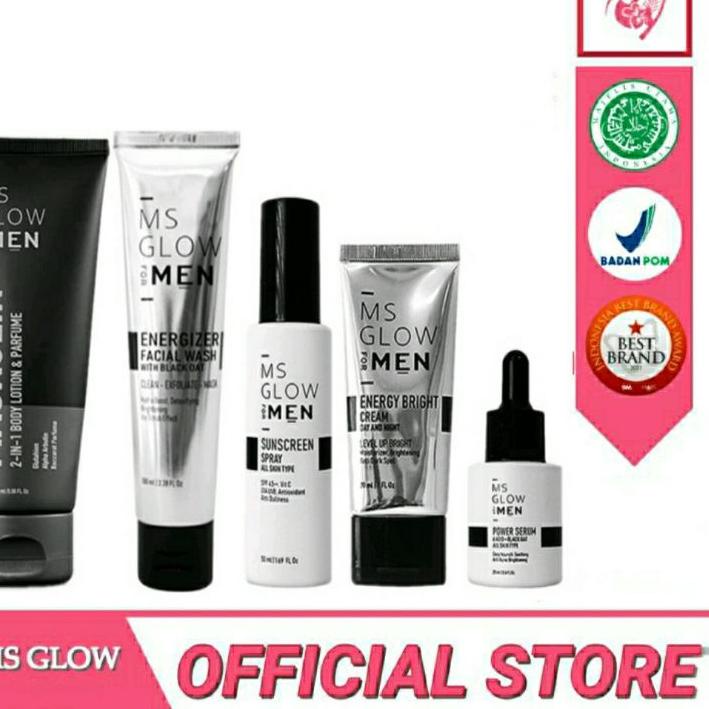 8.8 sale Ms glow For Men Paket Lengkap Skincare Pria Pemutih Wajah Bpom Skin care Cowok untuk Jerawa
