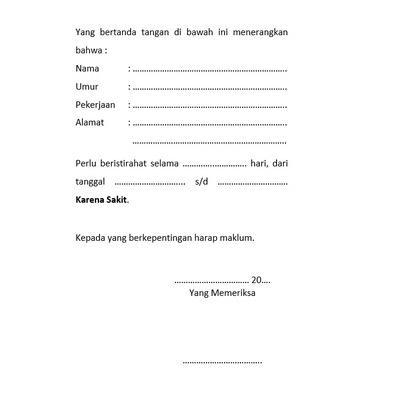 

Must Buy 11.11 Blangko Buku Surat Keterangan Sakit 1 Ply [H2B]