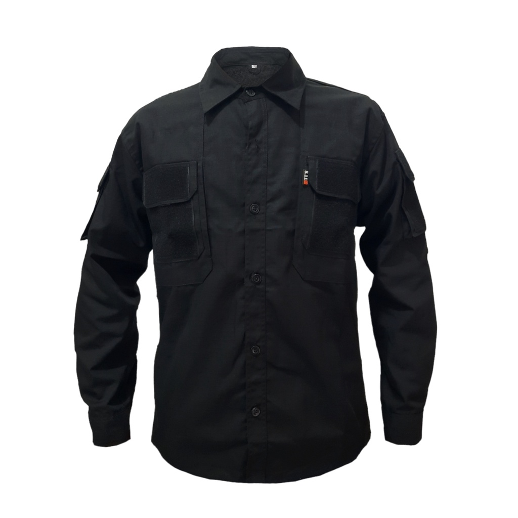 Kemeja Pdl/Lapangan Tactical Khaki/Krem/511 Hitam, AbuTua,Orange Lengan Panjang Ripstop Full Prepet