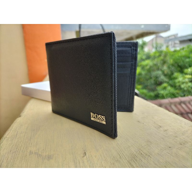 Dompet Kulit Full Black Hitam Kado Hadiah Pria