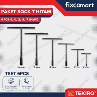 Tekiro Paket Kunci Sock T Hitam (8-10-12-14-17-19 Mm) / Tekiro Kunci T Set 6 Pcs #0