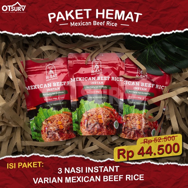 

⭐BISA COD⭐ PAKET PROMO Mexican Beef Rice Nasi Instan H-EAT Makanan Cepat Saji Out