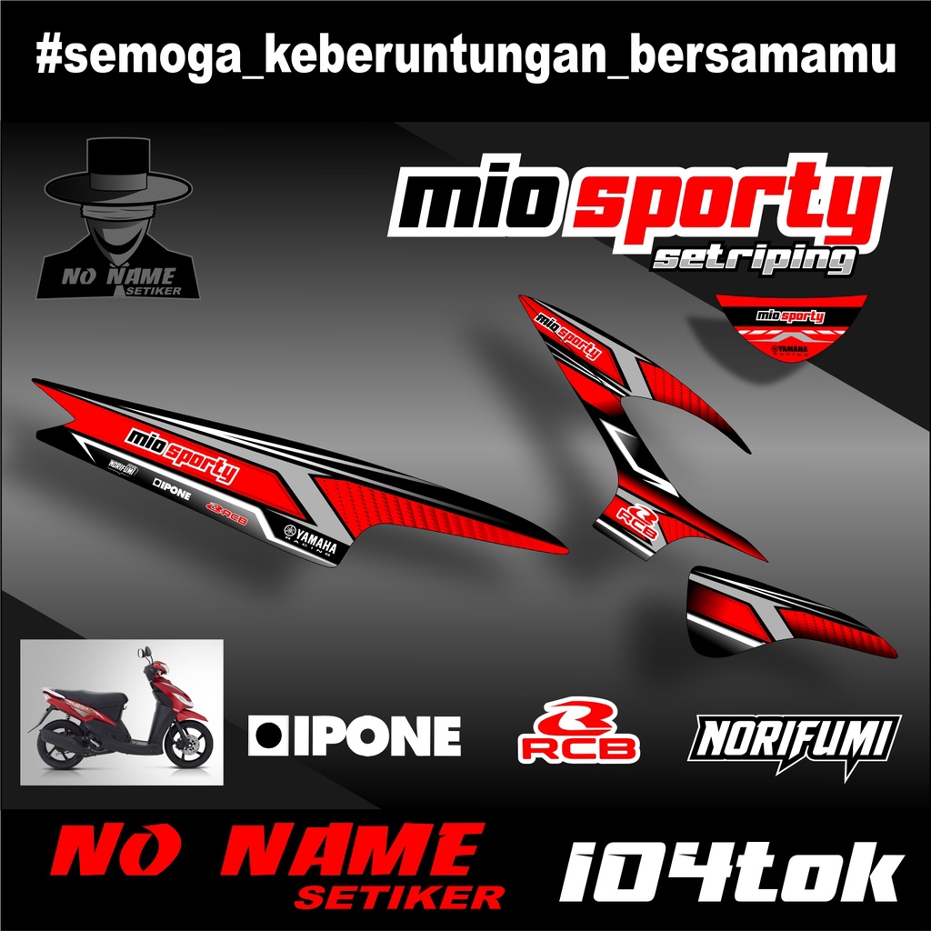 Stiker Striping Mio 110 Smile/Sporty (104tok) 2008 2009 2010 2012 2013 setiker decal mio karbu