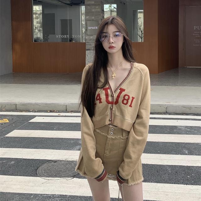 Suhao one-piece suit gaya Korea baru gaya desain yang chic rasa ceruk jaket lengan panjang kasual serbaguna dalam rok trendi wanita