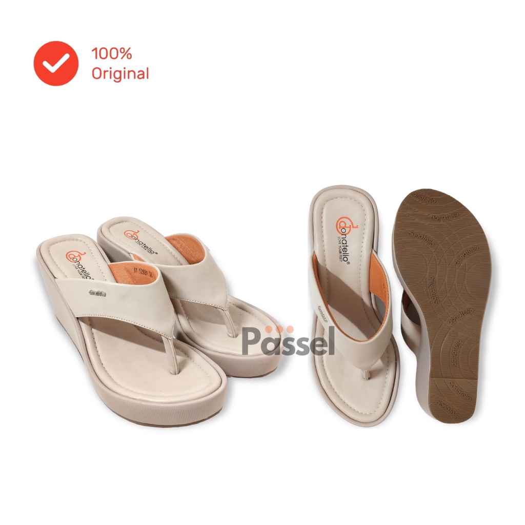 Donatello Sz. 36-40 Sandal Wedges 8cm Slip On Wanita Kasual | SY52801 / SY52802 / SY52803