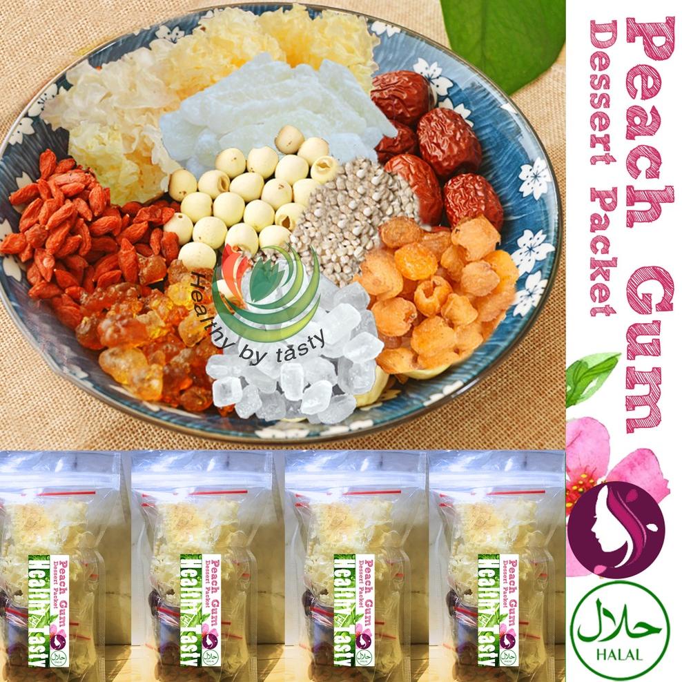

[KODE PRODUK QDE4164] 【Paket 】Peach Gum Paket PEACHGUM Dessert Premium Super Lengkap Tao Jiao Minuman Collagen HALAL