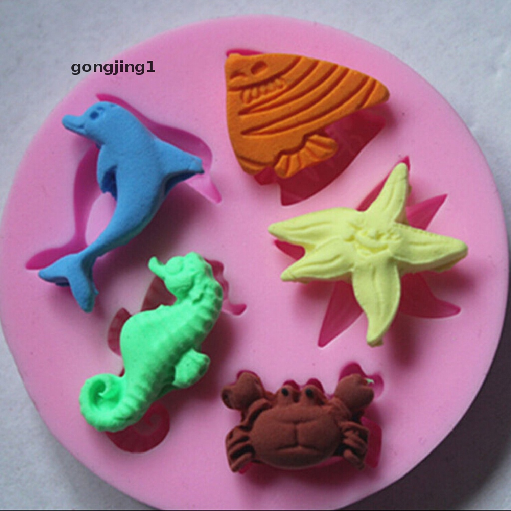 Ggg New Sea Beach Silicone Cake Sugarcraft Mold Cetakan Fondant Sabun Cetakan Coklat 1PC ID