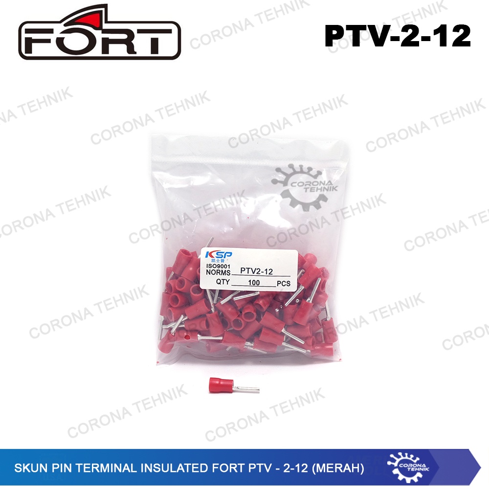 PTV - 2-12 - Skun Pin Terminal Insulated Fort